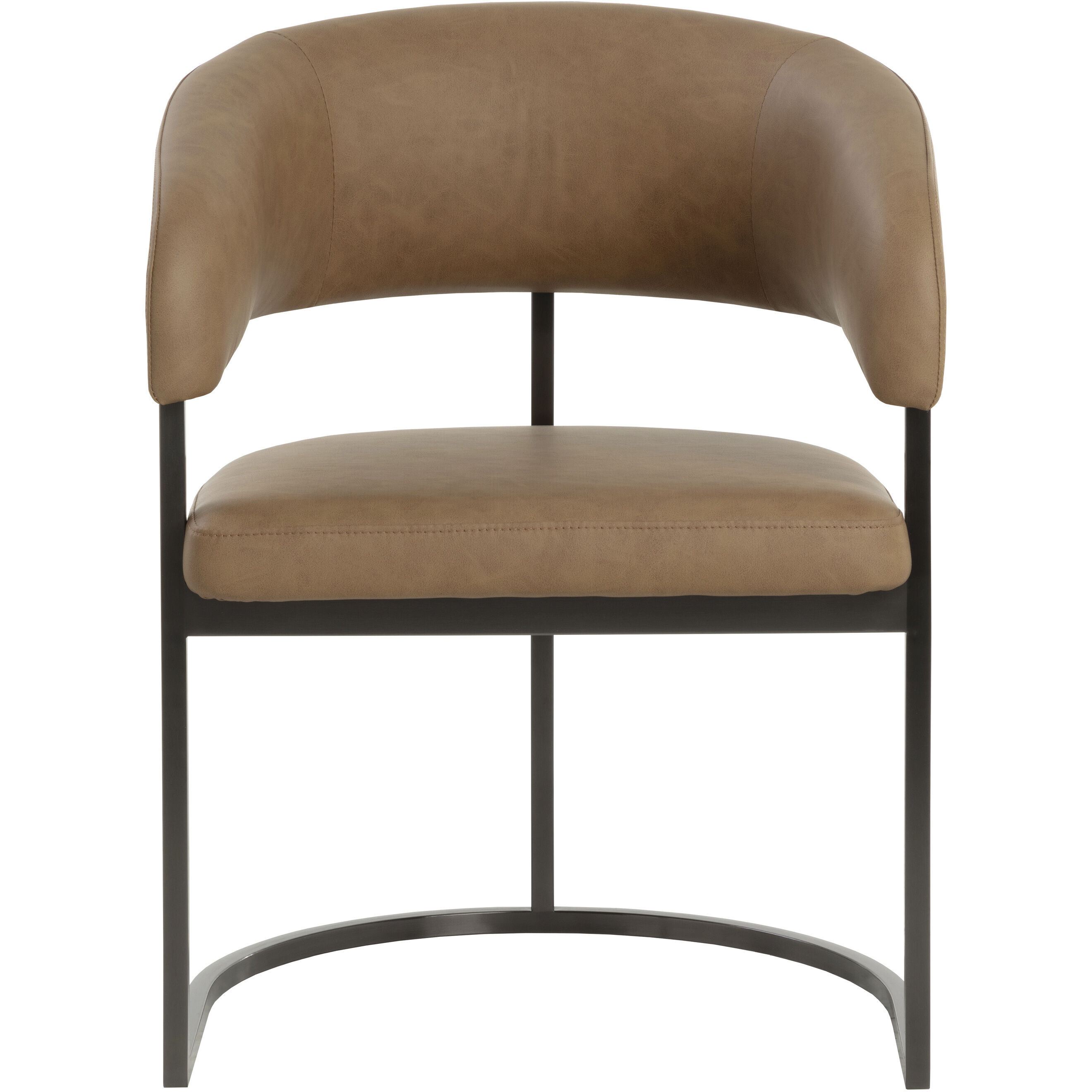 Marris Gunmetal / Milliken Cognac Dining Armchair